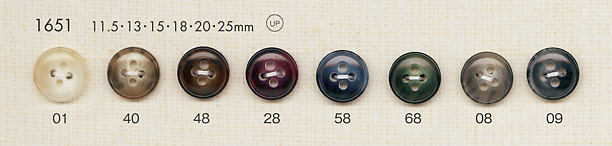 1651 成人優雅4孔聚酯纖維鈕扣 大阪鈕扣（DAIYA BUTTON）
