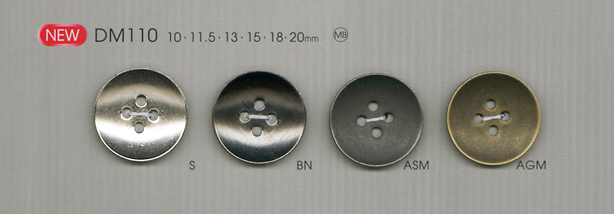 DM110 用於襯衫和夾克的優雅簡約金屬鈕扣 大阪鈕扣（DAIYA BUTTON）