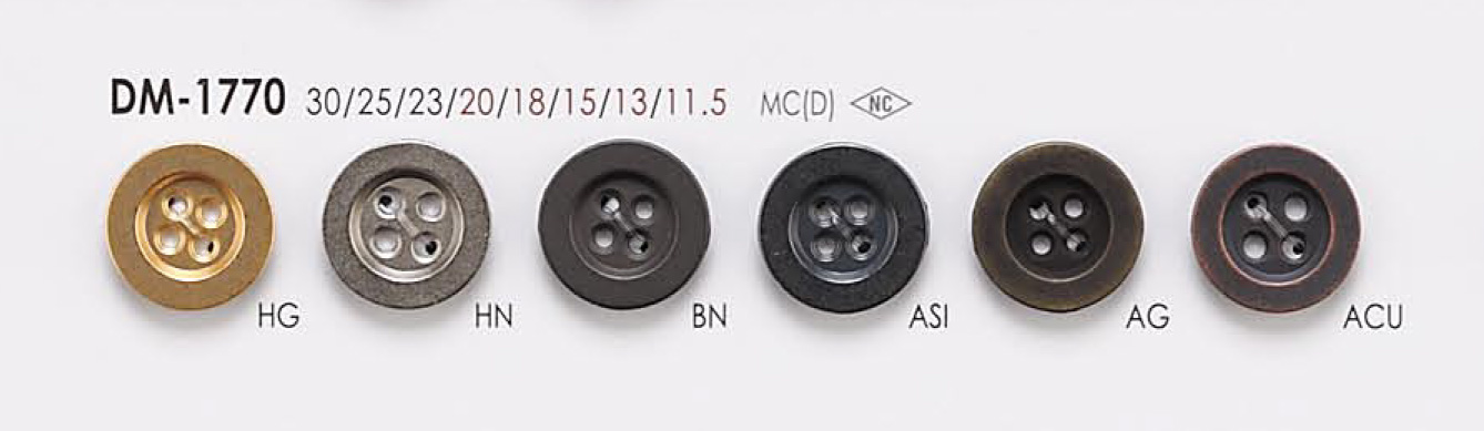 DM1770 用於夾克和西裝的 4 孔金屬鈕扣 愛麗絲鈕扣