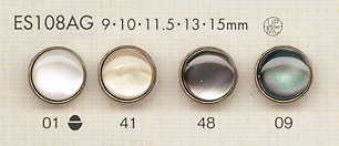 ES108AG 用於優雅的仿貝殼襯衫和襯衫的聚酯纖維鈕扣 大阪鈕扣（DAIYA BUTTON）