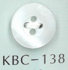 KBC-138 BIANCO SHELL 4孔中心空心貝殼鈕扣 坂本才治商店
