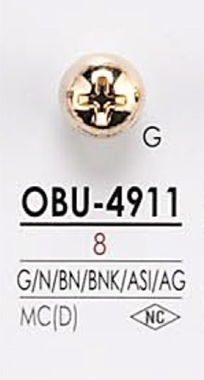 OBU4911 螺絲圖形元素金屬鈕扣 愛麗絲鈕扣