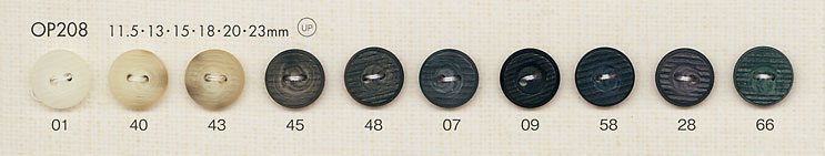 OP208 優雅的 2 孔聚酯纖維鈕扣 大阪鈕扣（DAIYA BUTTON）