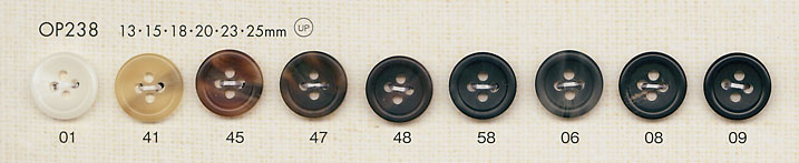 OP238 水牛般的啞光 4 孔聚酯纖維鈕扣 大阪鈕扣（DAIYA BUTTON）