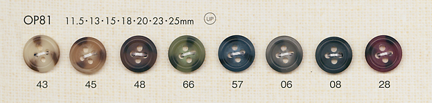 OP81 七彩玳瑁色4孔聚酯纖維鈕扣 大阪鈕扣（DAIYA BUTTON）