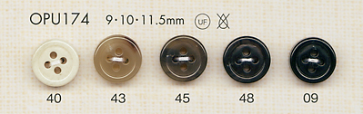 OPU174 [停產] 4 孔聚酯纖維鈕扣，用於襯衫和襯衫 大阪鈕扣（DAIYA BUTTON）