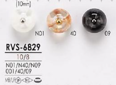 RVS6829 黃銅/聚酯纖維針捲曲色調金屬球鈕扣