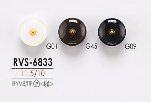 RVS6833 用於染色針捲曲色調金屬球鈕扣 愛麗絲鈕扣