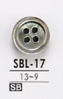 SBL17 黑蝶貝貝殼材質，4孔紐扣，無色[鈕扣] 愛麗絲鈕扣