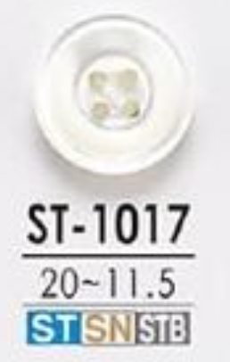ST1017 由尖尾螺製成，正面有 4 個孔，有光澤的鈕扣 愛麗絲鈕扣