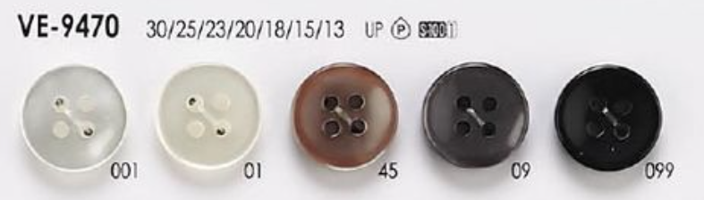 VE9470 帶 4 個前孔的聚酯纖維樹脂鈕扣 愛麗絲鈕扣