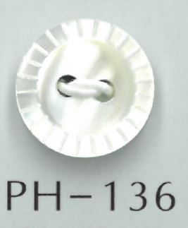 PH136 2孔鏤空貝殼鈕扣鈕扣 坂本才治商店