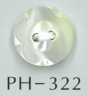 PH322 2孔圓形花切貝貝殼鈕扣 坂本才治商店
