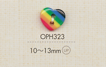 OPH323 DAIYA BUTTONS 心形聚酯纖維鈕扣（彩虹） 大阪鈕扣（DAIYA BUTTON）