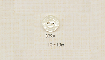 839A DAIYA BUTTONS 兩仿貝殼聚酯纖維鈕扣（花朵圖案） 大阪鈕扣（DAIYA BUTTON）