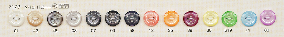 7179 用於襯衫和襯衫的糖果色彩色聚酯纖維鈕扣 大阪鈕扣（DAIYA BUTTON）