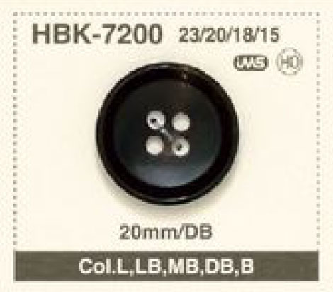 HBK-7200 水牛西裝/夾克天然材料4孔動物角鈕扣 愛麗絲鈕扣