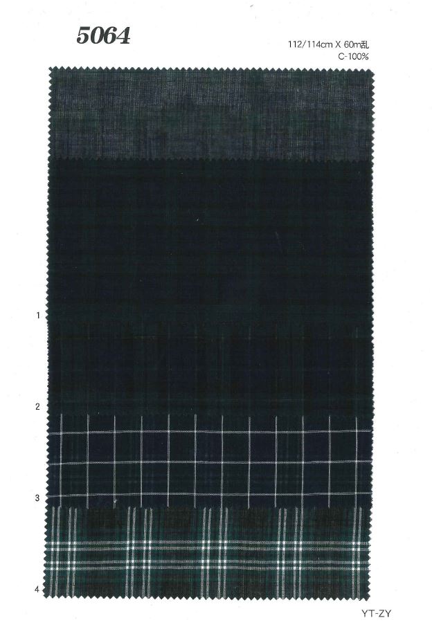 MU5064 精紡細布格紋[面料] 植山織物