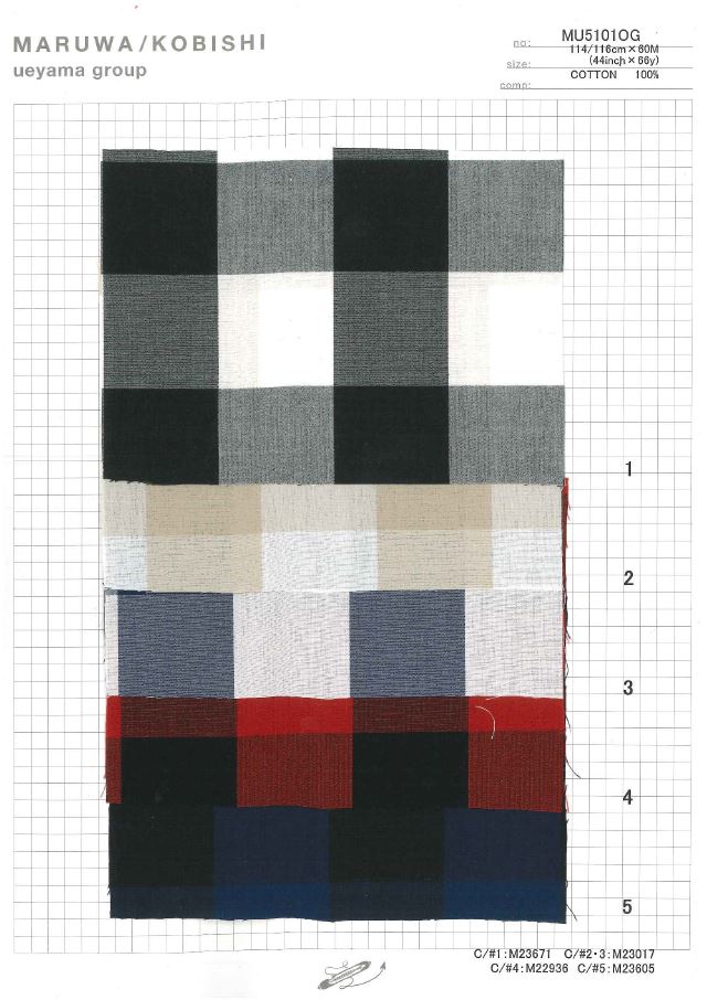 MU5101OG 高密度平織塊格紋[面料] 植山織物