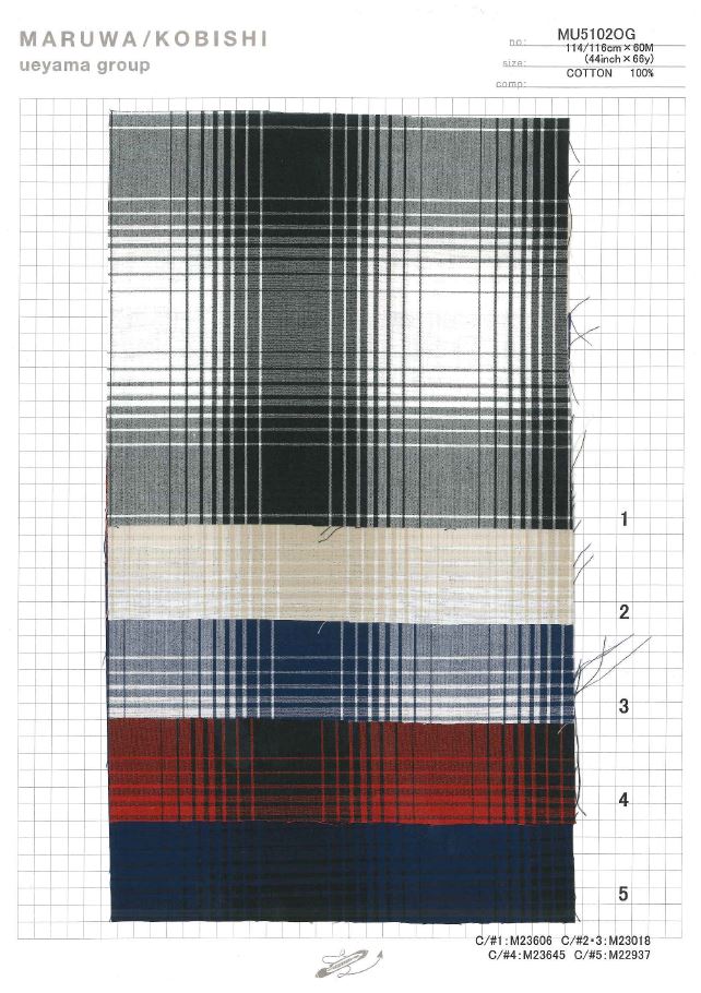 MU5102OG 高密度平織格紋中斷[面料] 植山織物