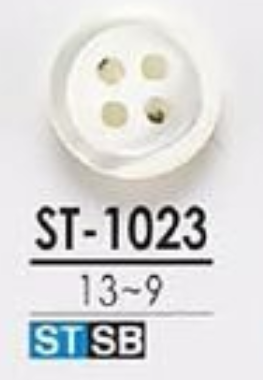 ST-1023 尖尾螺貝製作的4個孔，有光澤[鈕扣] 愛麗絲鈕扣