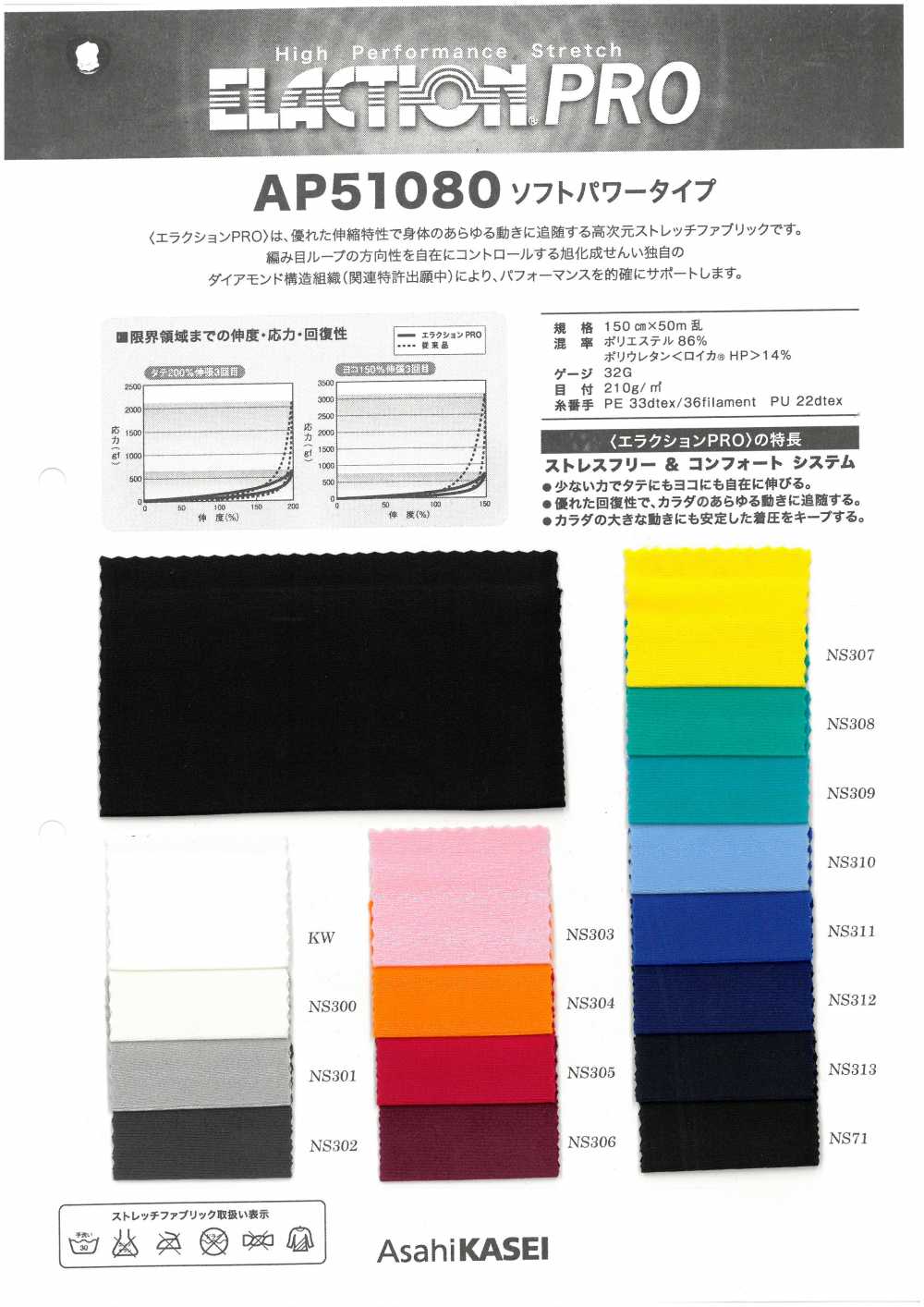 AP51080 Eraction Pro 軟實力型[面料] 日本伸展