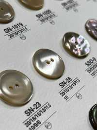 SN26 天然材料由尖尾螺製成 2 孔光澤鈕扣 愛麗絲鈕扣 更多照片
