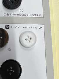 U231 【水牛風格】4孔紐扣，光面，可染色[鈕扣] 日東鈕扣 更多照片