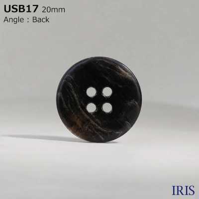 USB17 天然材質，染黑黑蝶貝，正面 4 孔，光面紐帶[鈕扣] 愛麗絲鈕扣 更多照片