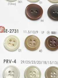 SE-2731 聚酯纖維樹脂 4 前孔鈕扣半光 愛麗絲鈕扣 更多照片