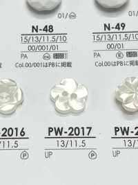 PW2017 聚酯纖維樹脂前孔 2 孔，光面鈕扣 愛麗絲鈕扣 更多照片