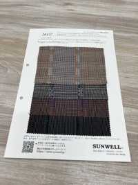 26137 色織 30線聚酯纖維/人造絲/棉格紋流流蘇[面料] SUNWELL 更多照片