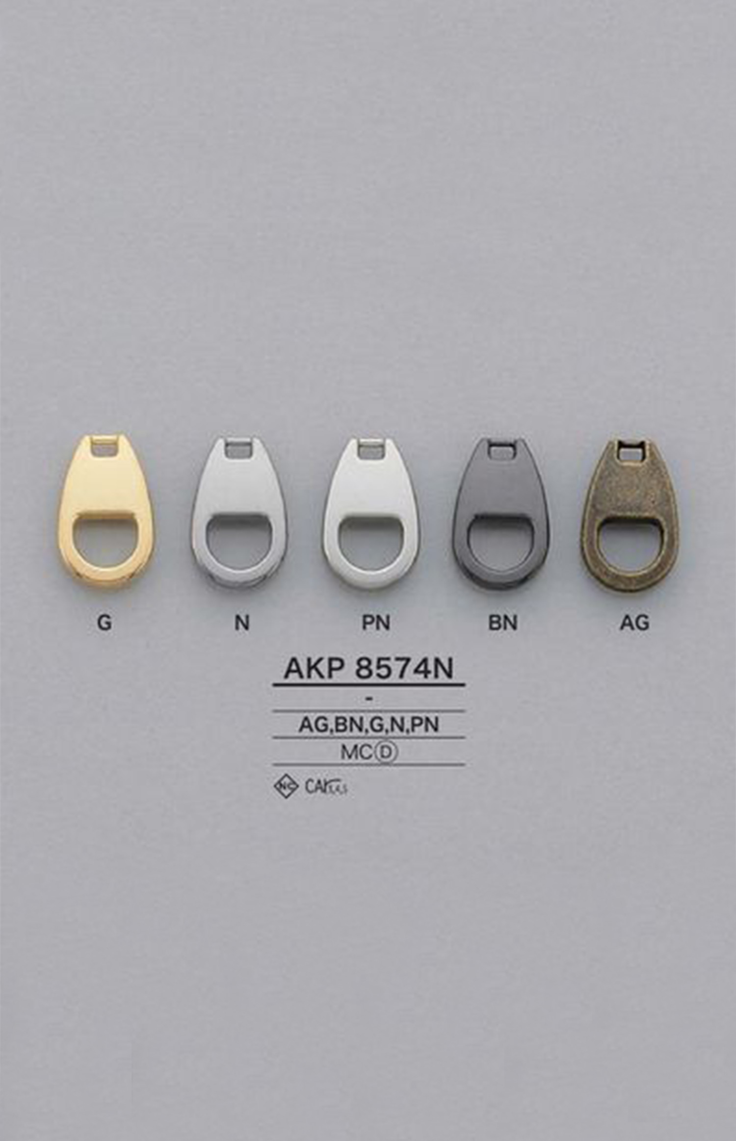 AKP8574N 橢圓形拉鍊點（拉頭） 愛麗絲鈕扣