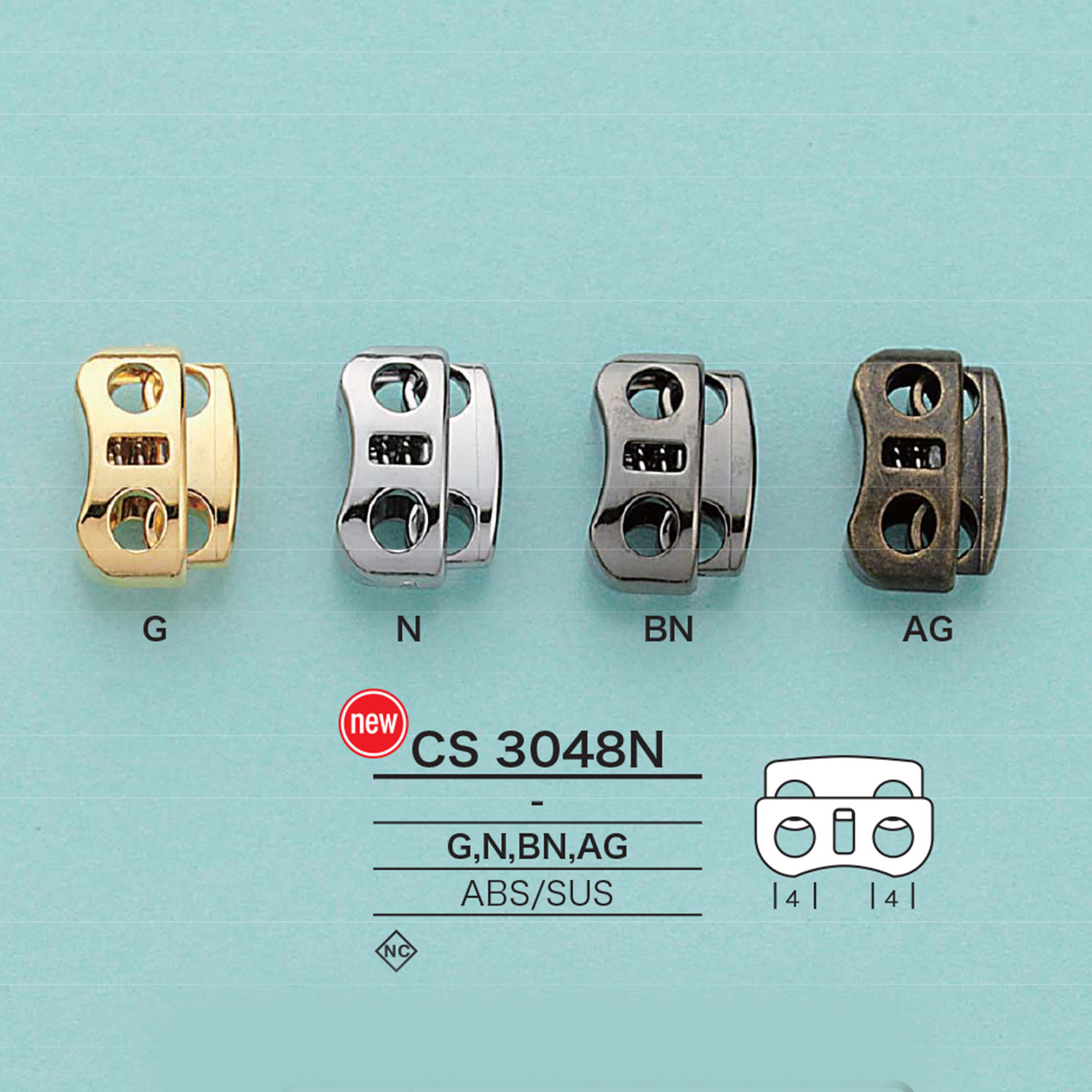 CS3048N 繩子鎖[扣和環] 愛麗絲鈕扣