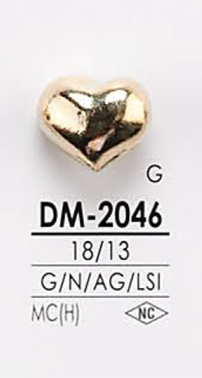 DM2046 心形金屬鈕扣 愛麗絲鈕扣