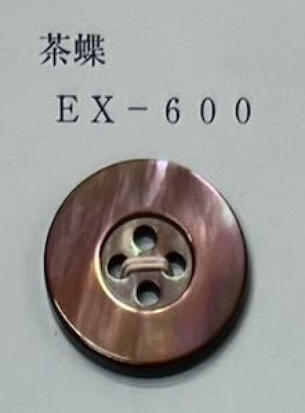 EX600 茶蝴蝶4貝殼紐帶[鈕扣] 友井