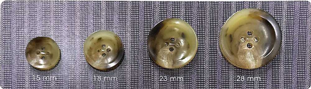 GCOR007 【水牛款式】4孔紐扣（尺寸）[鈕扣] 日東鈕扣
