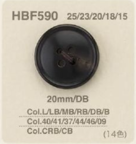 HBF590 正面帶 4 個孔的水牛角鈕扣鈕扣 愛麗絲鈕扣