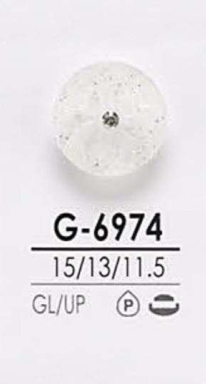 G6974 用於染色，粉紅色捲曲狀水晶石鈕扣 愛麗絲鈕扣