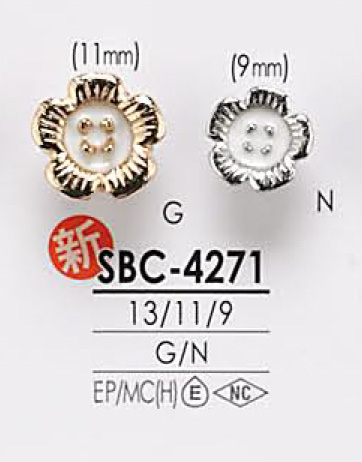 SBC4271 用於染色的花卉圖形元素金屬鈕扣 愛麗絲鈕扣