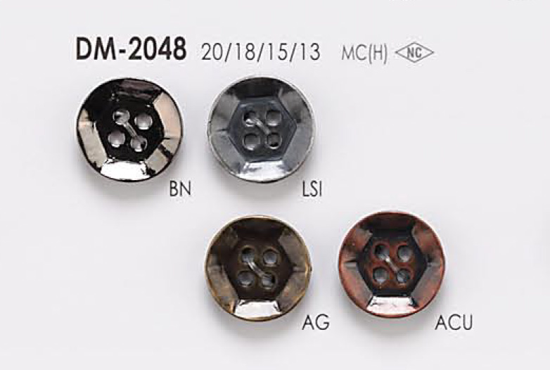 DM2048 用於夾克和西裝的 4 孔金屬鈕扣 愛麗絲鈕扣