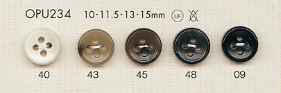 OPU234 4孔聚酯纖維鈕扣，用於襯衫和襯衫 大阪鈕扣（DAIYA BUTTON）