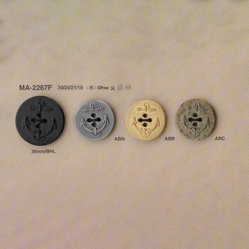 MA-2267F 前孔4孔錨金屬紐扣[鈕扣] 愛麗絲鈕扣