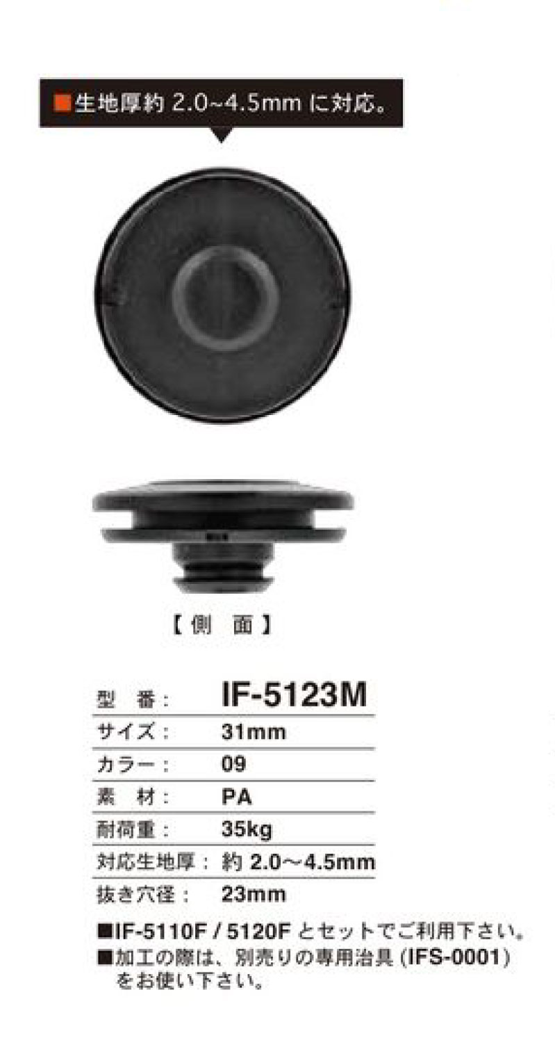 IF-5123F 31MM 厚布料相容按扣 FIDLOCK