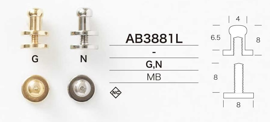AB3881L AB3881L 螺紋式上部零件[其他雜貨] IRIS鈕扣