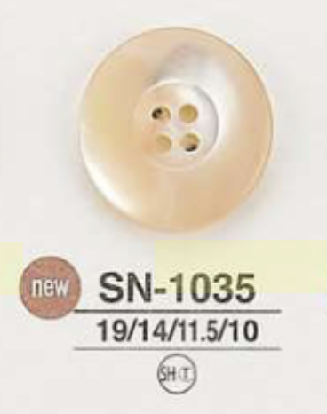 SN1035 尖尾螺貝殼4孔紐扣[鈕扣] 愛麗絲鈕扣
