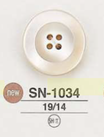SN1034 尖尾螺貝殼4孔紐扣[鈕扣] 愛麗絲鈕扣