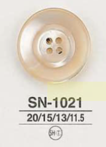 SN1021 尖尾螺貝殼4孔紐扣[鈕扣] 愛麗絲鈕扣