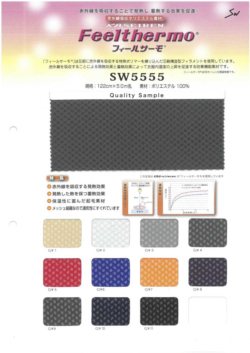SW5555 Feel Thermo 法式起絨網布[面料] 三和紡織
