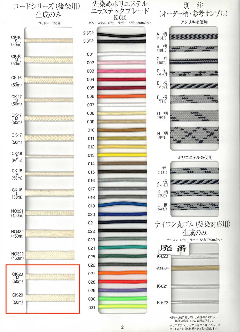 CK-20 用於塊染的繩子[緞帶、帶、繩子] RIVER